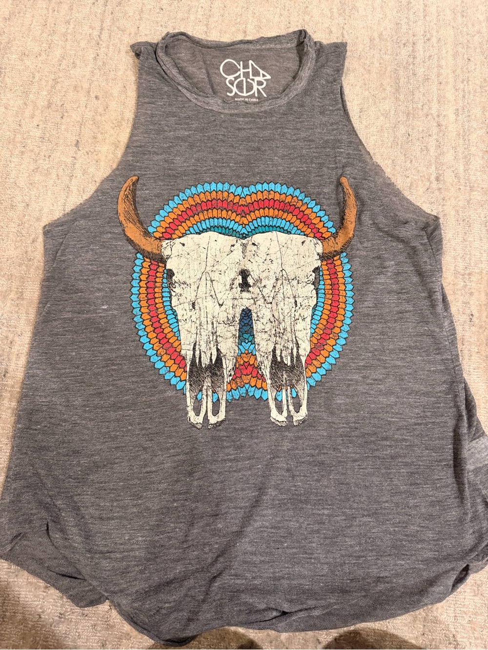 Chaser Charcoal Gray Logo Graphic Tank